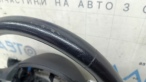Руль голый BMW 3 F30 12-18 кожа черная, Sport, красная строчка, под лепестки с подогревом, с кнопками и накладкой, царапины, потерт