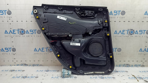Обшивка двери карточка задняя правая Ford Escape MK4 23-26 черная, подлокотник кожа черная, с черной ручкой, царапины