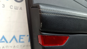 Panou ușă stânga față negru pentru Ford Escape MK4 2023-2026, cotieră din piele neagră, inserție gri închis, cu mâner negru, zgârieturi, uzat