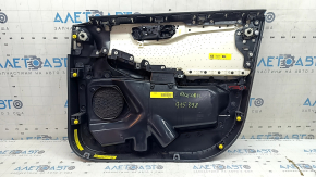 Panou ușă stânga față negru pentru Ford Escape MK4 2023-2026, cotieră din piele neagră, inserție gri închis, cu mâner negru, zgârieturi, uzat