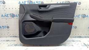 Обшивка двери карточка передняя правая Ford Escape MK4 23-26 черная, подлокотник кожа черная, вставка темно-серая, с черной ручкой, царапины