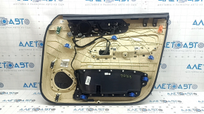 Panou ușă stânga față negru pentru Volvo XC60 18-26, cotieră din piele maro, tapițerie neagră, cu mâner, zăvor