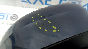 Зеркало боковое правое в сборе Volvo XC60 18-26 15+5 пинов, камера, поворотник, автозатемнение, подогрев, BSM, синее, трещина в корпусе