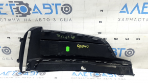 Решетка переднего бампера левая Audi A5 F5 18-19 без радара, черная с хром молдингом, S-Line, песок