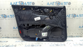 Ornamente ușă față dreapta Audi A5 F5 18-19 5D negru, inserție piele neagră, cotiera piele maro, mulură aluminiu trimaran, cu mâner, zgârieturi