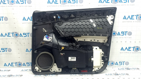 Panou ușă stânga față negru pentru VW Tiguan 18-20, cu sonerie, cotieră din material textil negru, inserție din material textil, inserție cromată neagră, cu mâner, zgârieturi, strat decojit, necesită curățare chimică