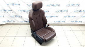 Пассажирское сидение Audi A5 F5 18-19 с airbag, электрическое, подогрев, кожа коричневая с коричневой строчкой, с коленной подпоркой, Sport