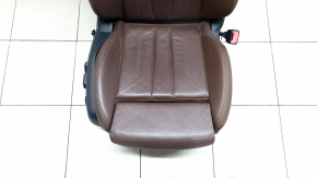 Scaun pasager Audi A5 F5 18-19 fără airbag, electric, încălzit, piele gri, fără comenzi, defect de piele, necesită curățare
