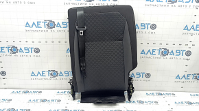 Spătar banchetă stânga spate, rândul 2, VW Tiguan 18-21, piele neagră, perforată, cu curea, necesită curățare, ruptă