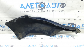 Губа переднего бампера левая Audi Q7 16-19 синяя, царапины, сломаны крепления