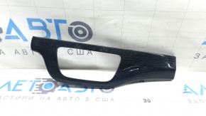 Inserție panou frontal stânga jos pentru Audi Q7 16-19, din lemn închis (stejar gri-maro)