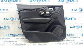 Panou ușă stânga față negru pentru Volvo XC90 16-22, inserție din piele neagră, cotieră din piele neagră, iluminat, cu mâner