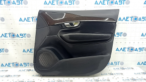 Panou ușă dreapta față negru pentru Volvo XC90 16-22, inserție din piele neagră, cotieră din piele neagră, inserție din lemn, cu iluminare din spate, cu mâner, zgârieturi