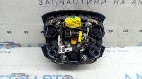 Подушка безопасности airbag в руль водительская Audi Q7 16-20 черная, потерт хром
