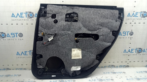 Panou ușă negru, spate stânga, Audi Q7 16-19, inserție din piele maro, ornamente din lemn negru lucios și închis la culoare, BOSE, sub cortină, cotieră din piele maro, cu mâner, zgârieturi, îndoitură