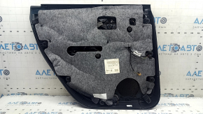 Panou ușă spate dreapta negru pentru Audi Q7 16-19, inserție din piele maro, ornamente din lemn negru lucios și închis la culoare, BOSE, sub cortină, cotieră din piele maro cu mâner, zgârieturi, îndoitură