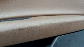 Panou ușă dreapta față pentru Audi Q7 16-19, negru, inserție piele maro, ornamente lemn negru lucios și închis la culoare, BOSE, cotieră piele maro cu mâner, zgârieturi, îndoitură