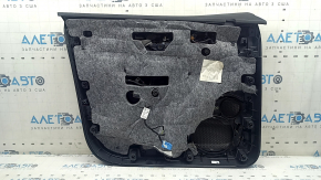 Panou ușă dreapta față pentru Audi Q7 16-19, negru, inserție piele maro, ornamente lemn negru lucios și închis la culoare, BOSE, cotieră piele maro cu mâner, zgârieturi, îndoitură