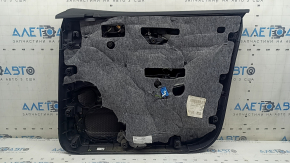 Panou ușă stânga față negru pentru Audi Q7 16-19, inserție din piele maro, ornamente din lemn negru lucios și închis la culoare, BOSE, cotieră din piele maro cu mâner, zgârieturi, îndoitură