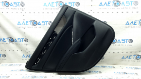 Обшивка двери карточка задняя левая Honda Accord 18-18 черная, с черной вставкой кожа, подлокотник черный кожа, без накладки