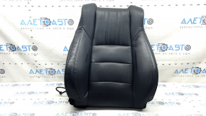 Tapițerie spătar scaun pasager Honda Accord 18-22, piele neagră, încălzită, ventilată, perforată, uzată