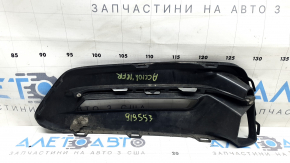 Решетка бампера правая Honda Accord 18-20 hybrid, под птф, черный глянец, хром, сколы