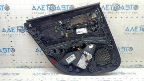 Обшивка двери карточка задняя правая Audi A4 B9 17-19 черная, бежевый подлокотник кожа, вставка бежевая кожа, Bang and Olufsen, под чистку