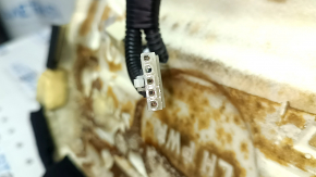 Tapițerie spătar scaun pasager Toyota Camry v70 18-18, piele neagră, perforație, dungă maro, încălzită, zgârieturi