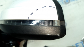 Ansamblu oglindă retrovizoare stânga pentru Audi A4 B9 17-19, 15 pini, semnalizator, reglare automată a intensității luminii, memorie, BSM, alb, carcasă îndoită, sticlă semnalizator spartă, uzată