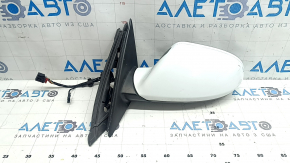 Зеркало боковое левое в сборе Audi A6 C7 12-18 14+2 пинов, под автосклад, BSM, поворотник, автозатемнение, белое