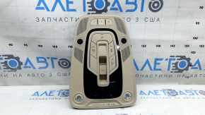 Плафон освещения передний в сборе Audi A4 B9 17-19 серый, под люк, царапины, треснут