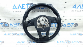 Руль голый Audi A4 B9 17-19 кожа, серый, с подогревом, без кнопок, без подрулевых лепестков, без накладки, потерт