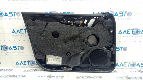 Ornamente ușă față dreapta Audi A6 C7 12-18 piele neagră, inserție și cotiera piele neagră, cu mâner,