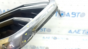 Grilă radiator completă pentru Audi A6 C7 2016-2018, cu emblema "quattro", negru lucios + crom, pentru senzori de parcare, ornamente cromate, găuri nemontate din fabrică