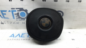Подушка безопасности airbag в руль водительская BMW 3 G20 20-26 кожа черная, M3,M340, M Sport, в копоти, оплавлена, ржавый пиропатрон