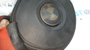 Подушка безопасности airbag в руль водительская BMW 3 G20 20-26 кожа черная, M3,M340, M Sport, в копоти, оплавлена, ржавый пиропатрон