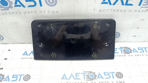 Suport pentru plăcuță de înmatriculare față Audi A6 C7 16-18, negru, pachet S-line, găuri nefabricate
