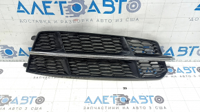 Grilă bara față dreapta pentru Audi A6 C7 16-16, bandă cromată
