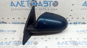 Зеркало боковое левое в сборе Kia Niro 17-22 3 пина, синее, сколы, клей на стекле