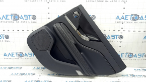 Panou ușă spate dreapta negru pentru Lincoln Corsair 20-26, difuzoare premium incluse, cotieră din piele neagră cu cusături gri, mâner și ornament cromat, ornamente negre