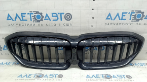 Решетка радиатора grill BMW 3 G20 20-22 черный глянец, под камеру, M340i, MPA, скол