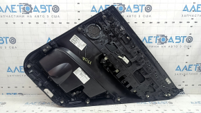 Обшивка двери карточка задняя левая в сборе BMW X3 F25 11-17 кожа черная под шторку, с серой строчкой, с ручкой, подлокотник кожа черная, вставка кожа черная, молдинг серый, царапины