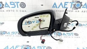 Ansamblu oglindă retrovizoare stânga pentru Jeep Compass 17-26, 3+4 pini, încălzită, BSM, negru lucios
