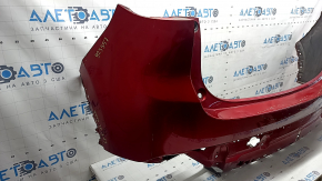 Бампер задний голый Mazda CX-5 22-25 без парктроников, красный, потерт