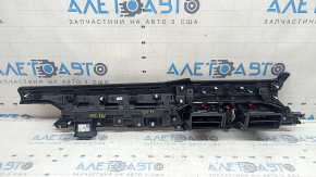 Ornamente bord din piele neagră pentru Mazda CX-5 21-25, pentru un ecran de 10,3", inserție din lemn închis la culoare, pete, fără deflector