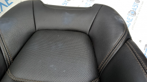 Обшивка спинки пассажирского сидения Mazda CX-5 17-23 кожа черная, с коричневой строчкой, подогрев, перфорация, под химчистку