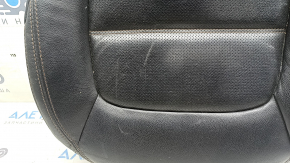 Обшивка подушки водительского сидения Mazda CX-5 17-23 кожа черная, с коричневой строчкой, подогрев, перфорация, царапины