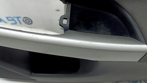 Panou ornamental ușă, față dreapta, Toyota Prius 30 10-15, negru cu inserție din material textil gri închis, cotieră din material textil gri închis, ornament gri, cu mâner, zgârieturi, element de fixare rupt