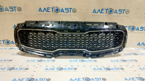 Решетка радиатора grill Kia Sportage 17-19 черный глянец с хромом