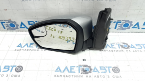 Зеркало боковое левое в сборе Ford Escape MK3 17-19 рест, 12 пинов, поворотник, подсветка, подогрев, серебро